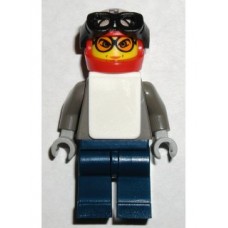 gg002 Snowboarder, Dark Gray Shirt, Dark Blue Legs, White Vest 